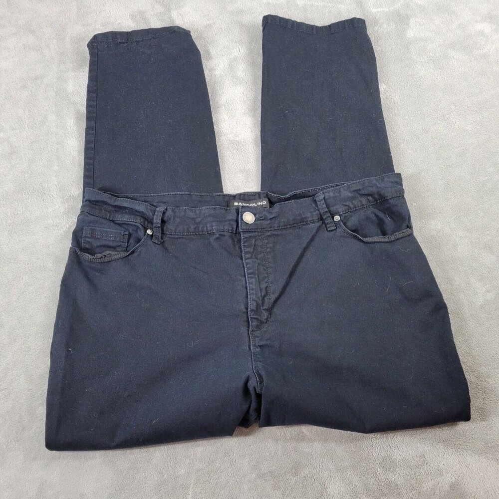 Bandolino Amy Pants Womens Plus Size 18 Black Straight Leg Elastic Waist SL82E